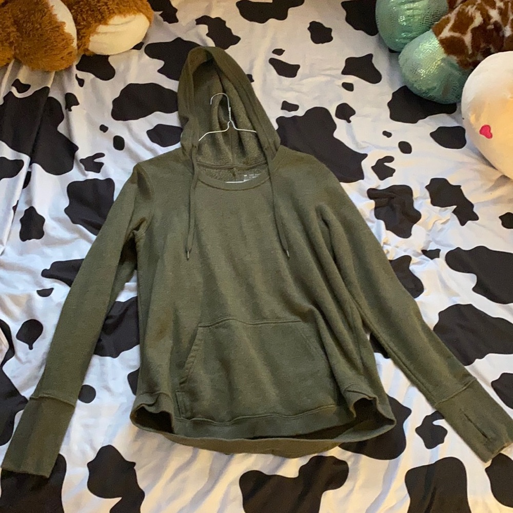 Olive Green Small Sweater with Pocket